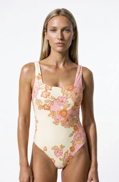 Hermoza Gloria Square Neck One Piece Swimsuit In Animal Print