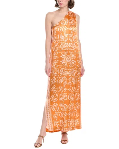 Hermoza Guilia Midi Dress In Orange