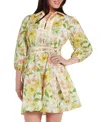 Hermoza Halle Mini Dress In Sights Of Spring In Green