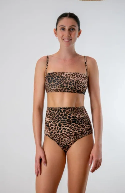 Hermoza Ita Bandeau Swimsuit Top In Brown