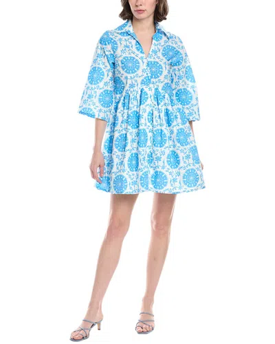 Hermoza Katie Linen-blend Shirtdress In Blue
