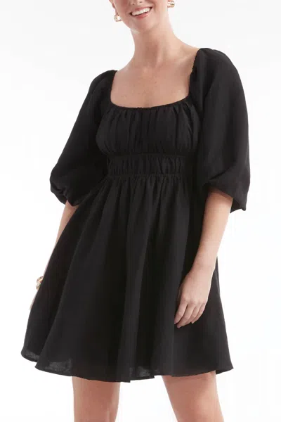 Hermoza Lala Cinched Mini Dress In Black