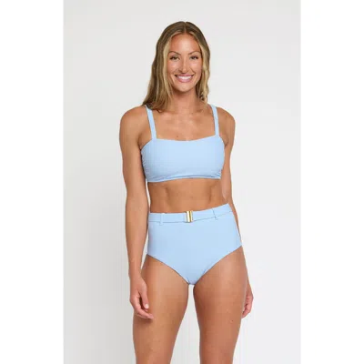 Hermoza Lucia Belted High Waist Swim Bottom In Blue