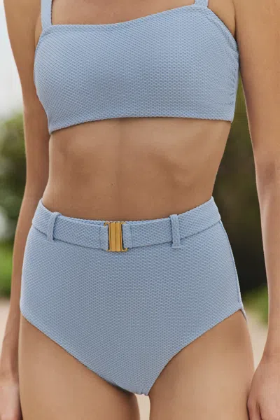 Hermoza Lucia Belted Two-piece Hipster Bottom In Blue
