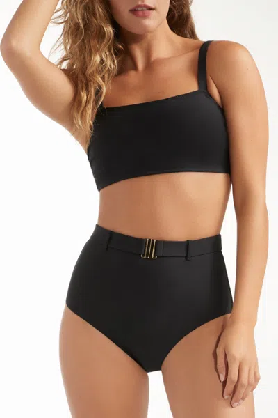 Hermoza Lucia Square Neck Two-piece Bikini Top In Black