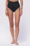 Hermoza Mackenzie Sculpted High Waisted Two-piece Swimsuit Bottom In Black