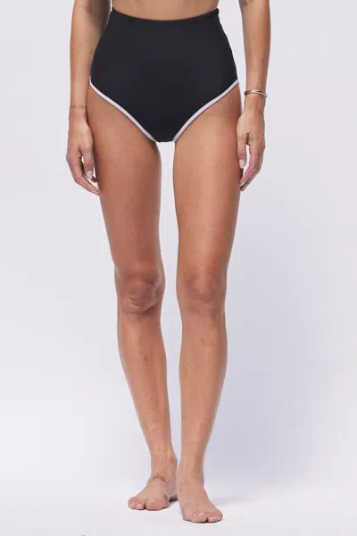 Hermoza Mackenzie Sculpted High Waisted Two-piece Swimsuit Bottom In Black