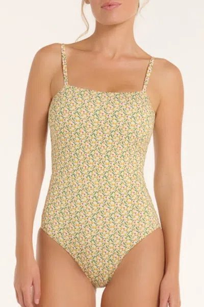 Hermoza Maddy Scoop Neck One-piece Swimsuit In Gold