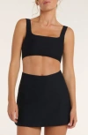 Hermoza Maggie Square Neck Two-piece Top In Black