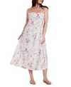 Hermoza Margot Midi Dress In White Meadow