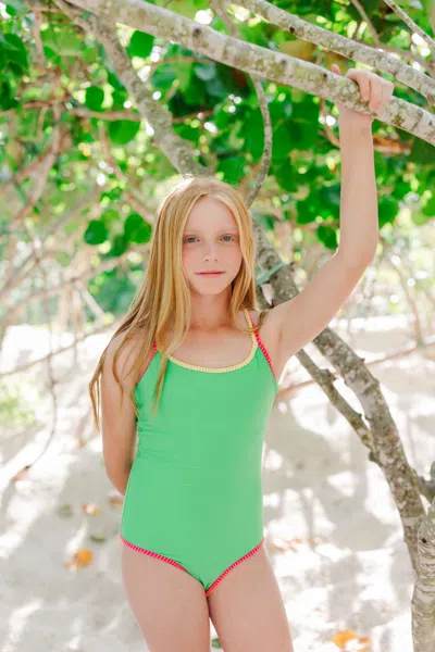 Hermoza Marie Preteen One-piece Swimsuit In Green