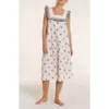 Hermoza Martha Embroidered Smocked Midi Dress In White