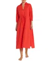Hermoza Natalia Cinched Tie Cover Up In Celosia Orange
