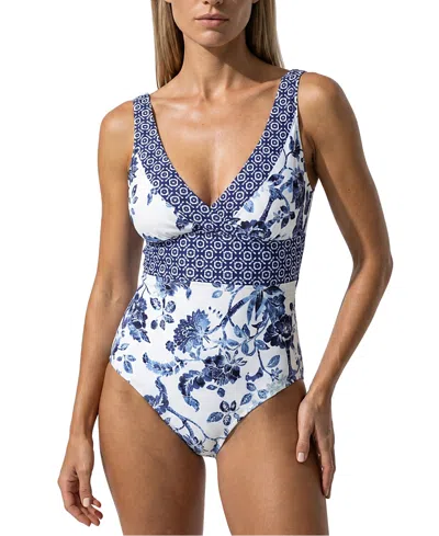 Hermoza Dani V Neck Sculpting One Piece Swimsuit In Black
