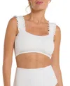 Hermoza Ruth Ruffle Top Swimsuit In White