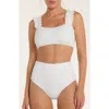 Hermoza Ruth Ruffle Top Swimsuit In White