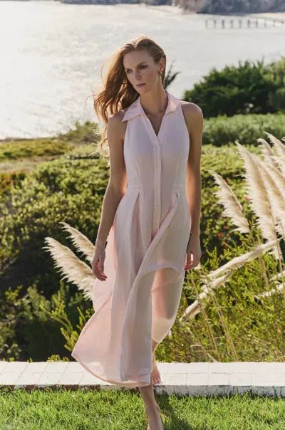 Hermoza Stacia Halter Midi Dress In Pink