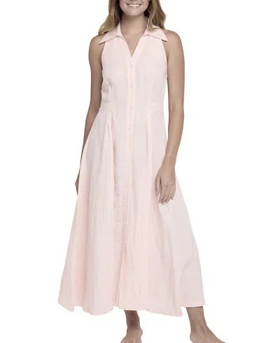 Hermoza Stacia Halter Midi Dress In Pink