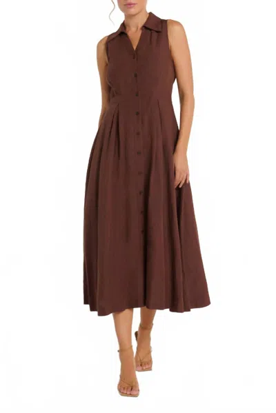 Hermoza Stacia Midi Dress In Shaved Chocolate In Brown