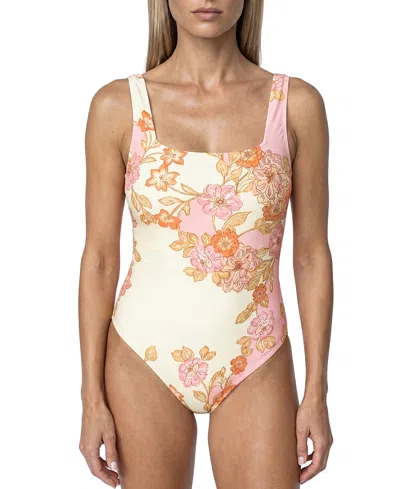 Hermoza Gloria Square Neck One Piece Swimsuit In Animal Print