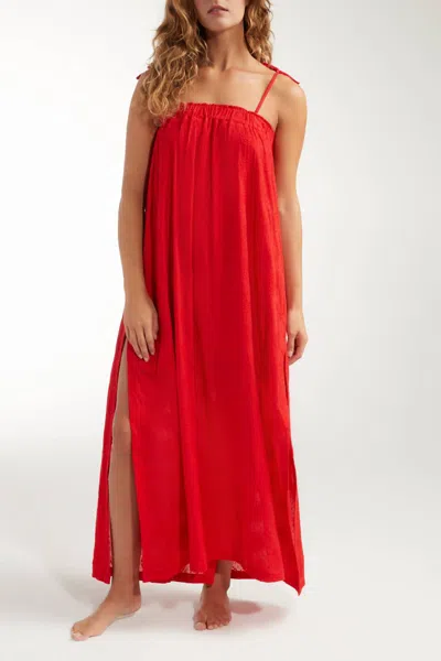 Hermoza Susanna Cinched Maxi Dress In Red