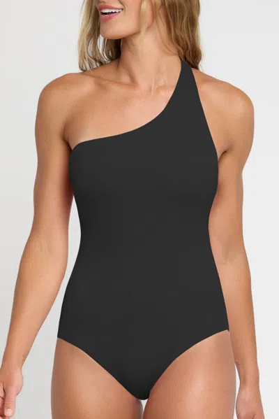 Hermoza Willow Assymetrical One Piece Swimsuit In Black