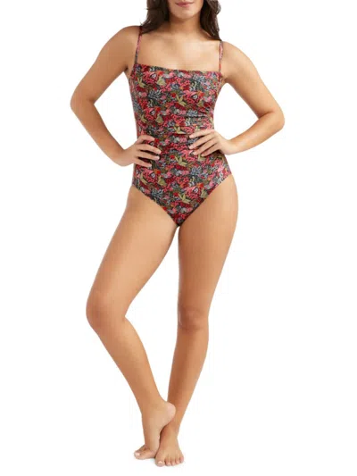 Hermoza Women's The Lupe One Piece Swimsuit In Red Multi