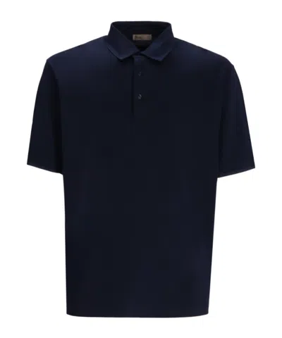 Herno Cotton Polo Shirt In Blue