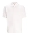Herno White Short-sleeve Polo With Traditional Collar And Minimalist Design In White