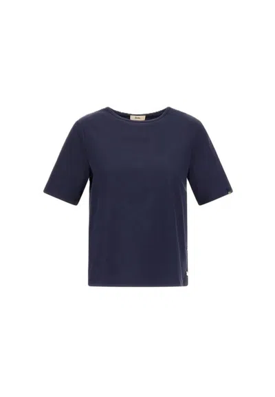 Herno 100% Cotton T-shirt In Blue