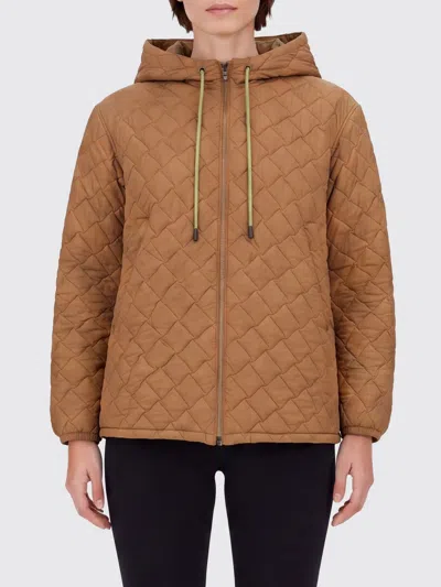 Herno Diamond Quilted Hooded Jacket In Brown