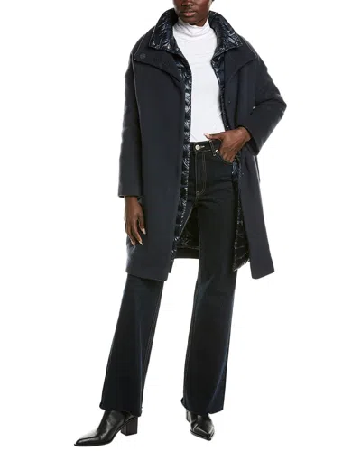 Herno 2-in-1 Wool-blend Down Coat In Blue