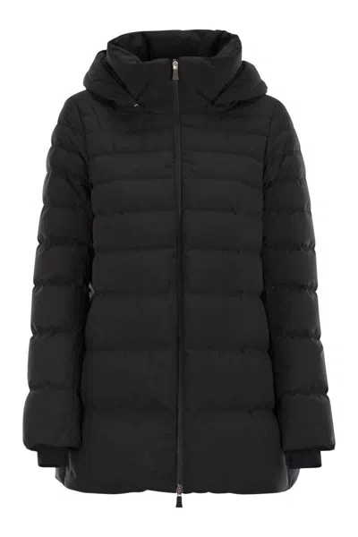 Herno 2-layer Hooded Down Jacket In Black