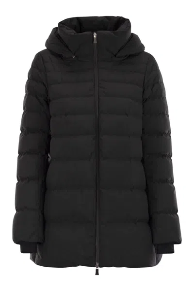 Herno Women 2-layer Hooded Down Jacket In Black