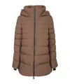 Herno 2 Layer Hooded Down Jacket In Brown