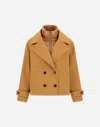 Herno 2 Layer Scuba And Nylon Ultralight Peacoat In Brown