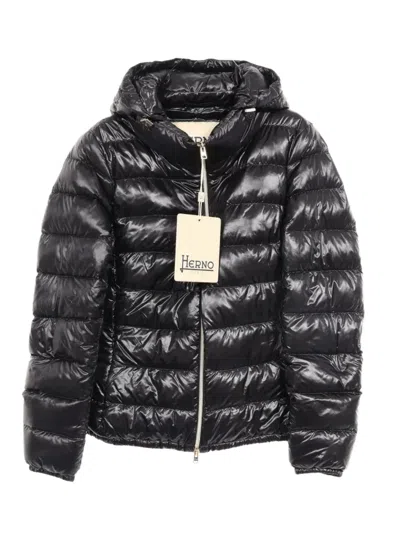 Pre-owned Herno 2020 Iconico Hooded Down Jacket In Black