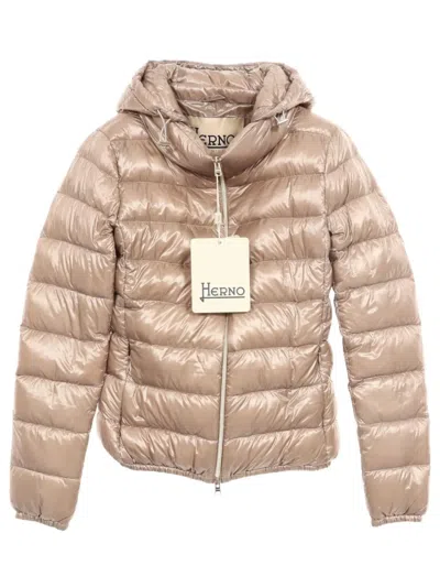 Pre-owned Herno 2020 Iconico Hooded Down Jacket In Neutrals