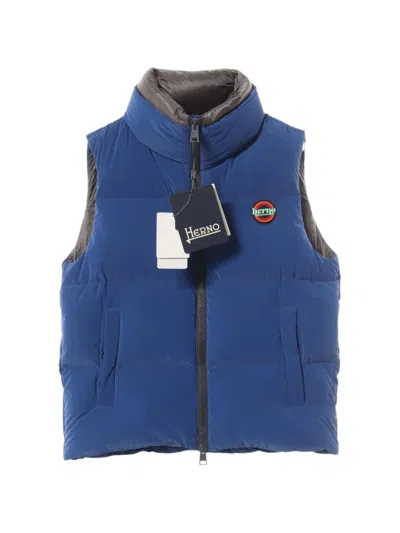 Pre-owned Herno 2020s Polar-tec Down Gilet In Blue