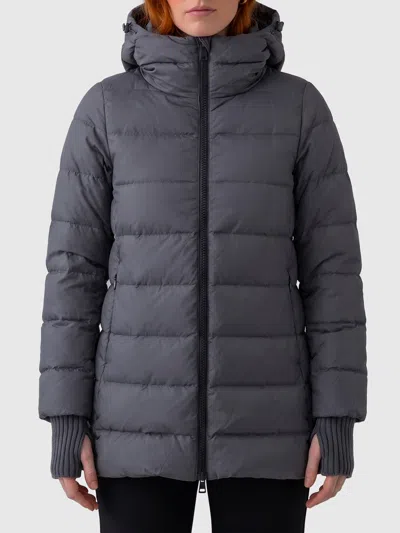 Herno Two Layer Hooded Nylon A Line Jacket In Blue