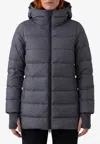 Herno Two Layer Hooded Nylon A Line Jacket In Gray