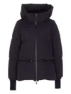 Herno 2layers Hooded Short Down Jacket In Black