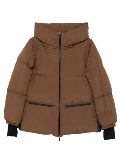 HERNO 2LAYERS HOODED SHORT DOWN JACKET