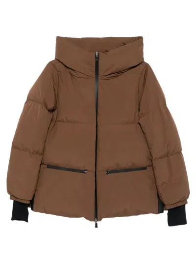 HERNO 2LAYERS HOODED SHORT DOWN JACKET