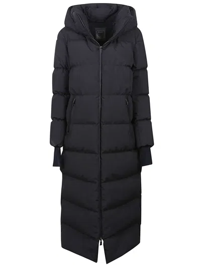 Herno 2layers Long Down Jacket In Black
