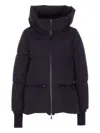 Herno 2layers Hooded Short Down Jacket In Black