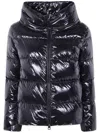 Herno Gloss Down Jacket Cape In Blue