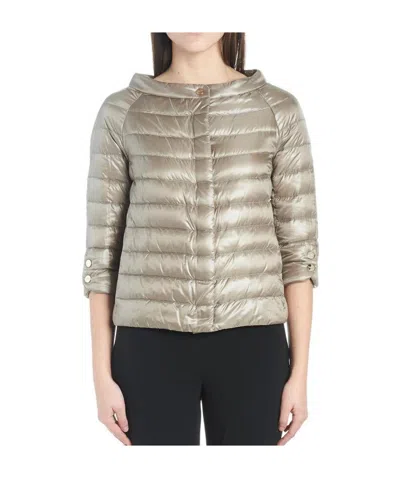 Herno 3/4 Sleeve Padded Jacket In Nude