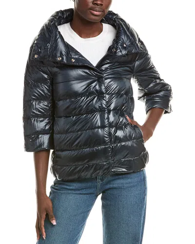Herno 3/4-sleeve Puffer Jacket In Black