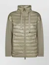 Herno 3/4 Sleeve Quilted Jacket With High Collar In Green